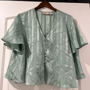 Vintage Victoria’s Secret Sage Green Blouse | Size Large